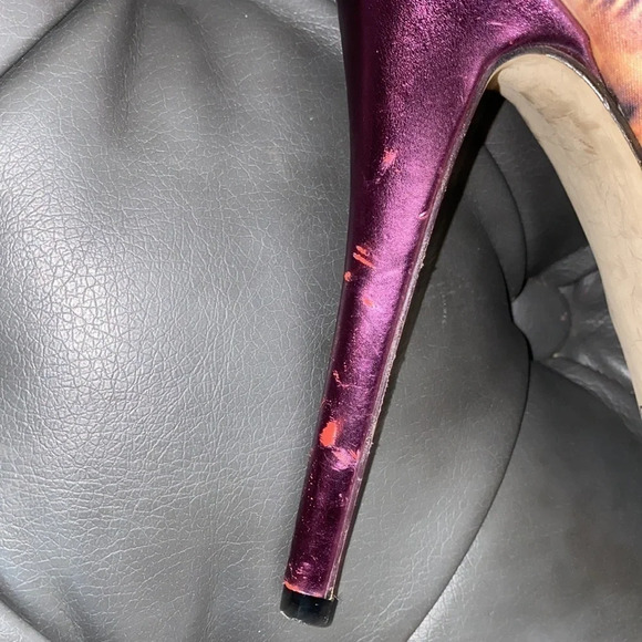 Aldo Satin patterned heels pumps  Sz 39 - Picture 12 of 15